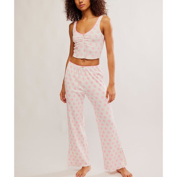 FREE PEOPLE Fresh In Love Lounge Set / Snow Combo